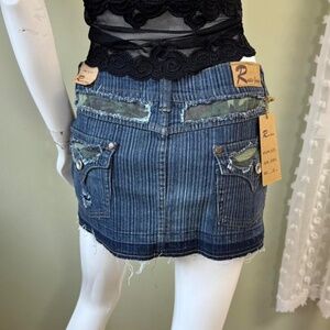 Rustic Jeans Y2K Pinstripe Denim Mini Skirt – NWT Size 13